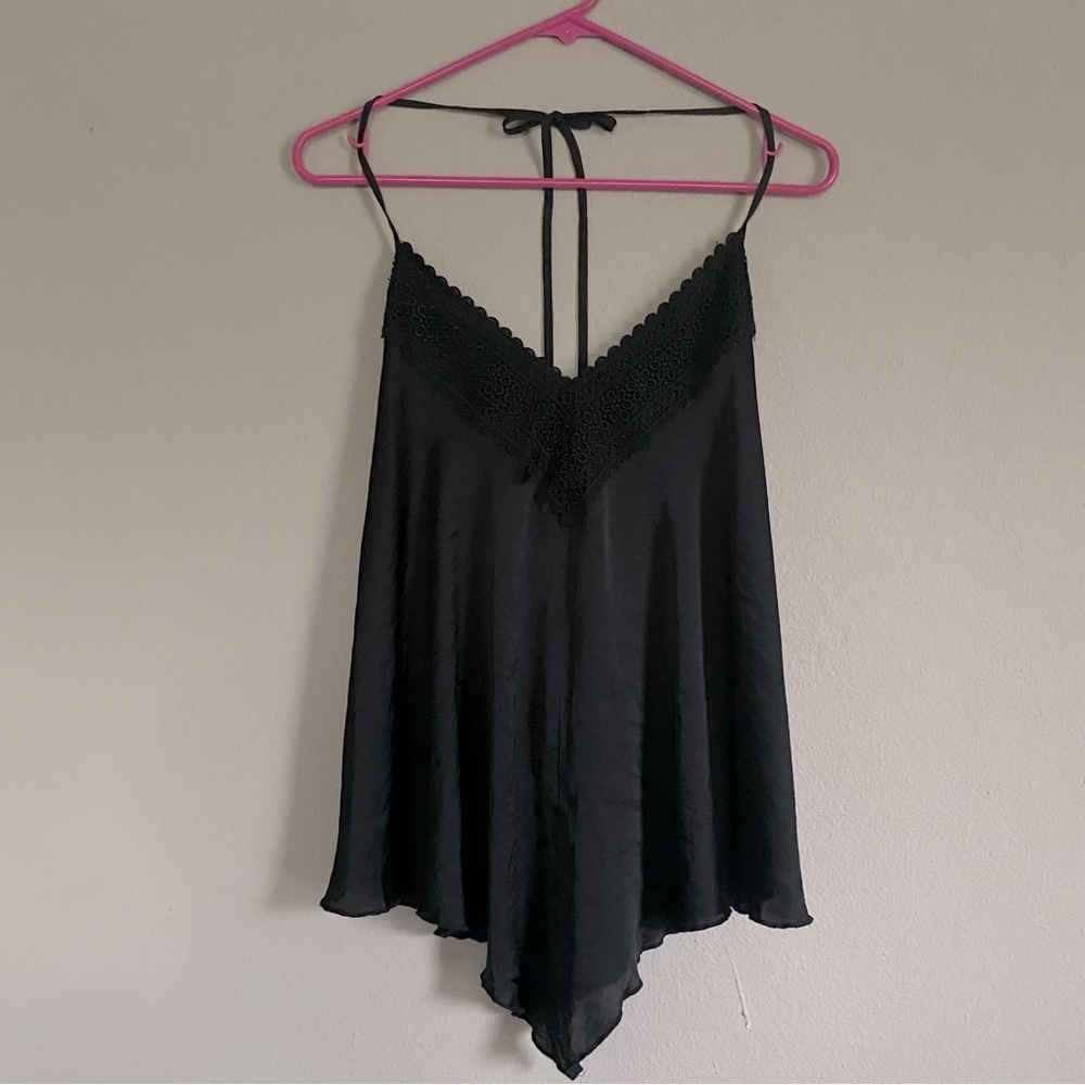 Band of Gypsies Crochet Trim Halter Chemise